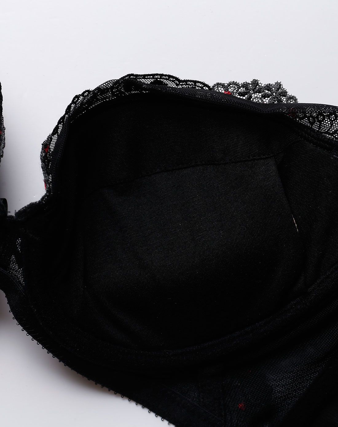 aimer女款绣花蕾丝3/4薄杯文胸黑色