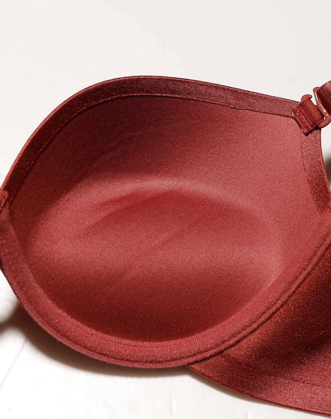 aimer女款砖红色光面简约3/4中厚杯文胸