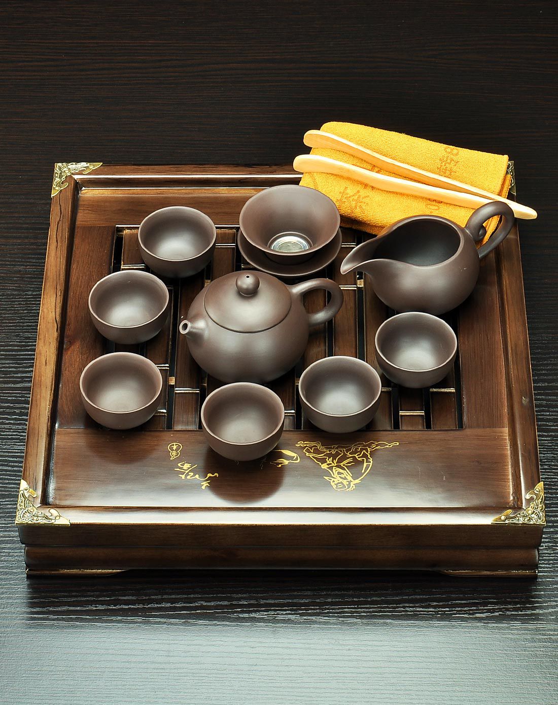 茶圣实木茶具套装