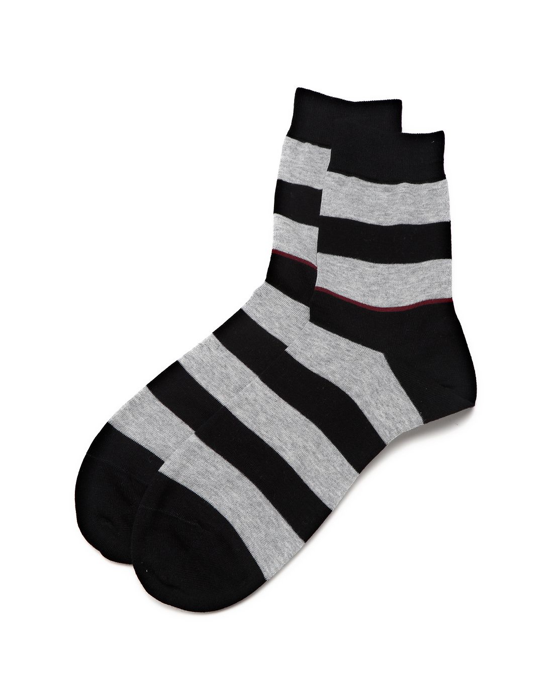 body wild男款休闲条纹袜子灰/黑色