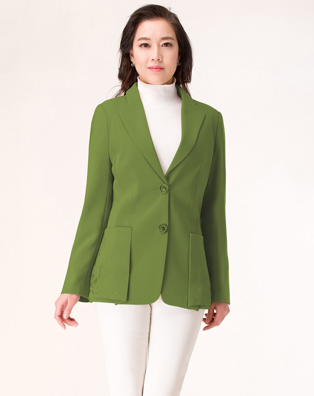 品质卡其秋季新品西装领外套