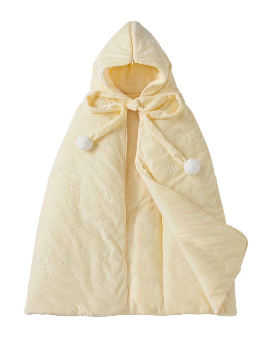 中性淡蓝秋冬天鹅绒加厚夹棉披风