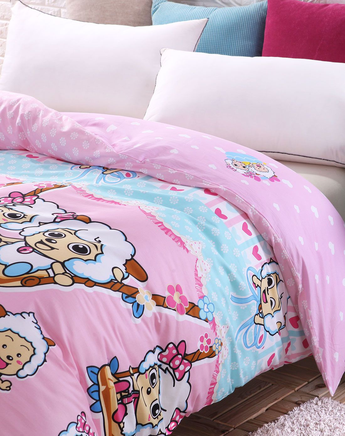 喜羊羊全棉印花被套-好朋友