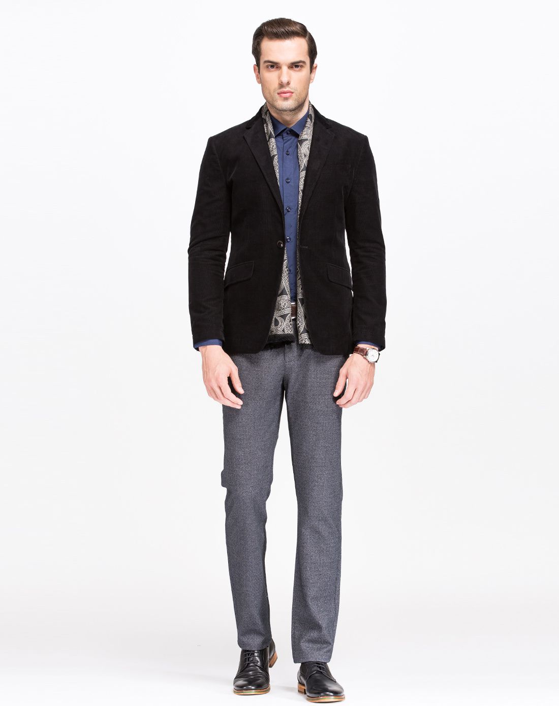 男装红色一粒单排扣修身时尚便西