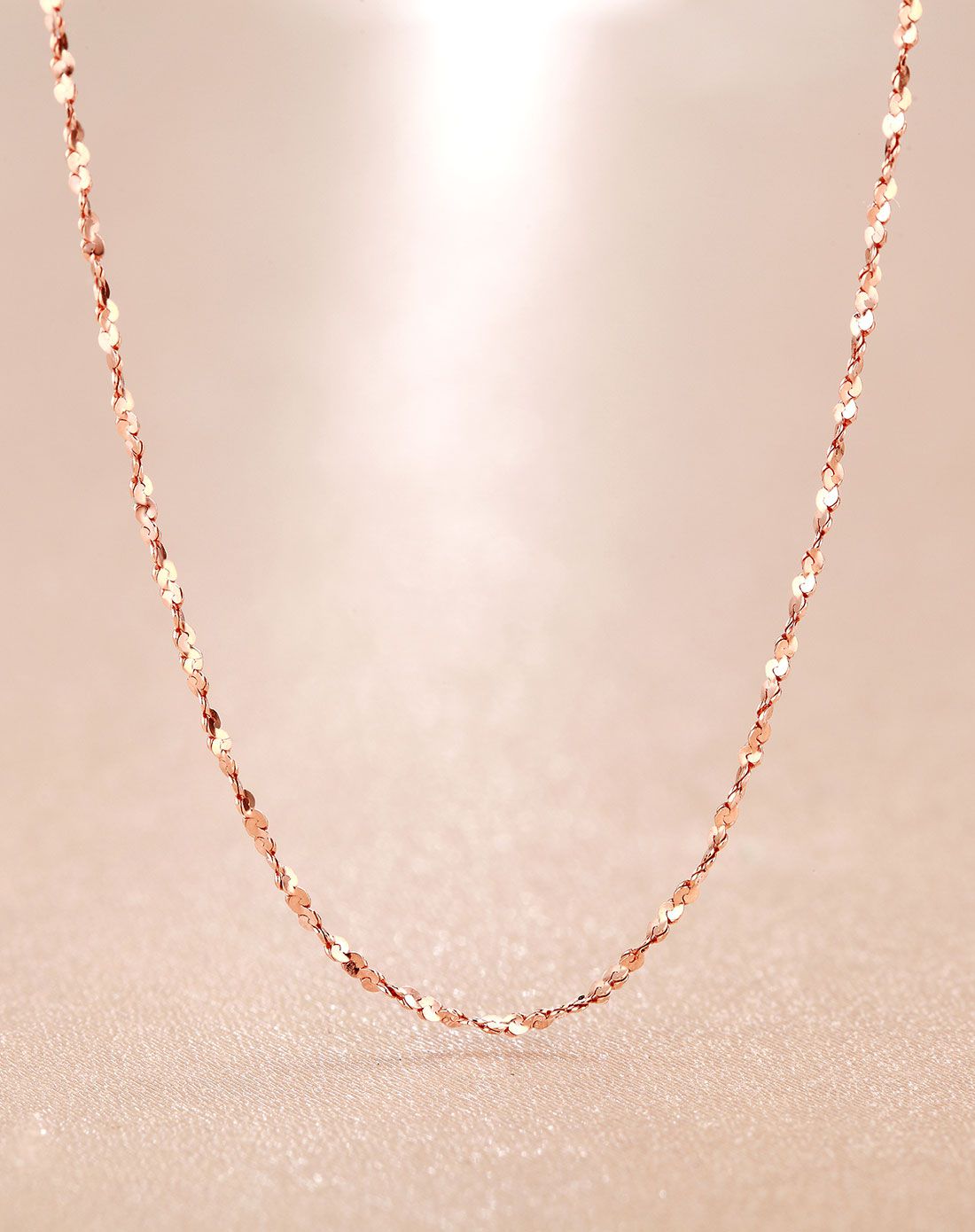 珂兰 玫瑰情缘 18k玫瑰金满天星项链 18寸