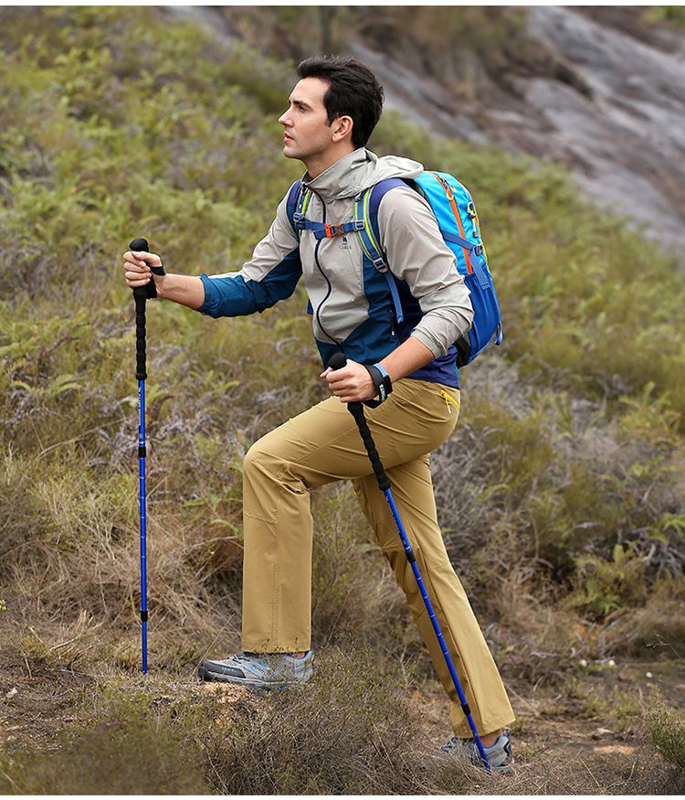 3节直握柄 中性黑色登山杖