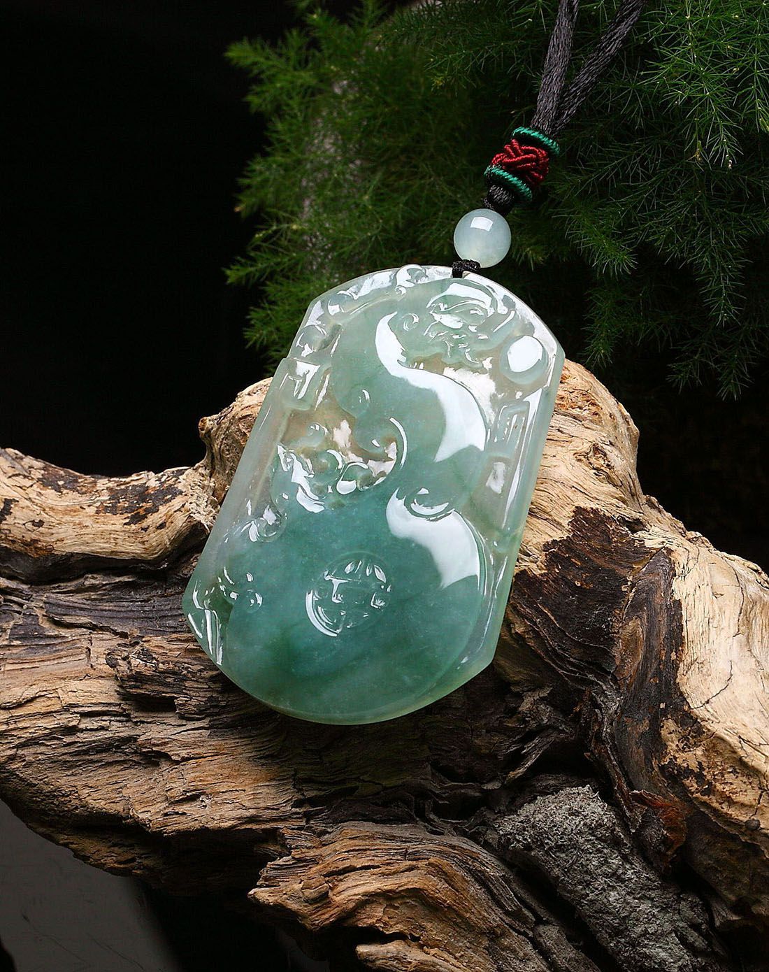 royal gem 天然翡翠翡翠龙凤呈祥吊坠