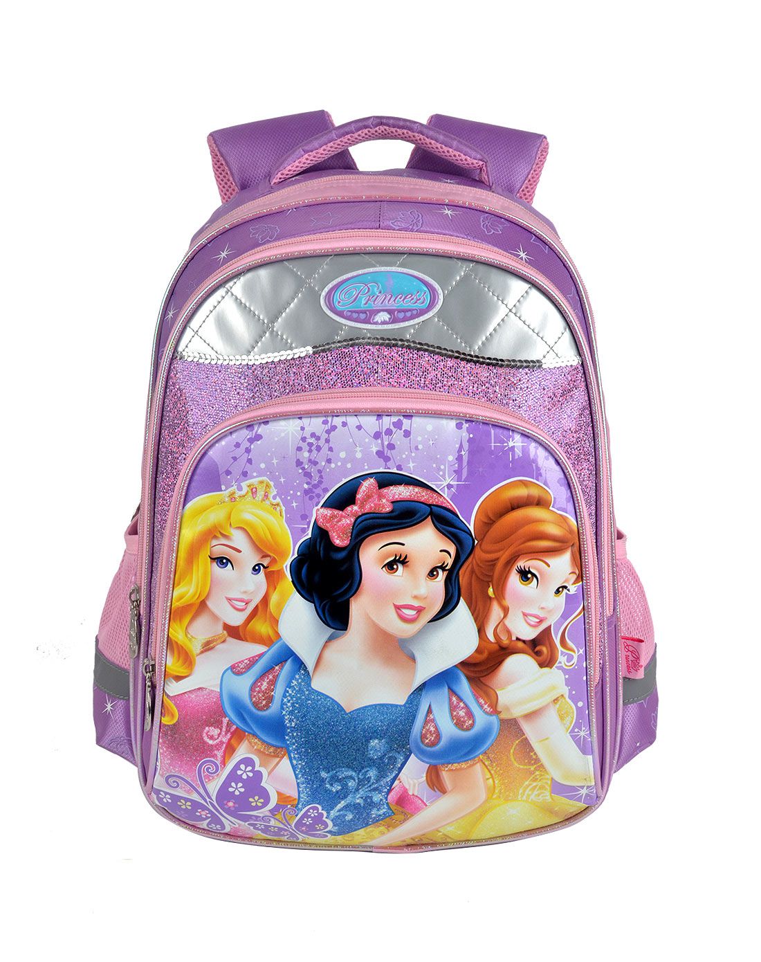 迪士尼女童紫色公主减压学生书包
