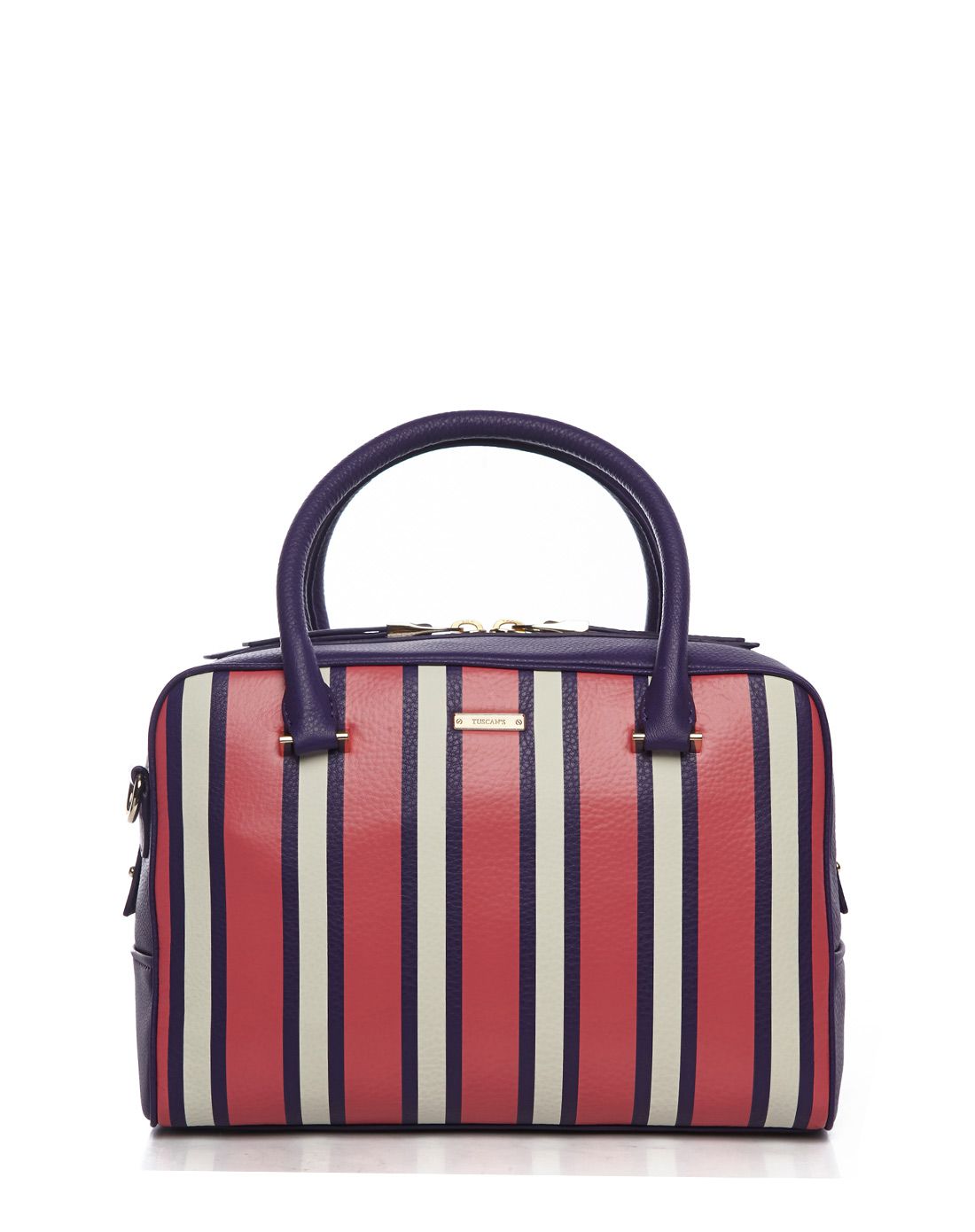 tuscans时尚皮具专场时尚流行条纹波士顿包tb311559m1lcn1_唯品会