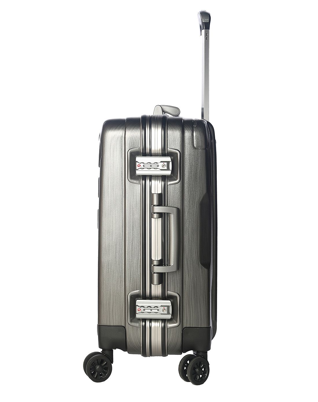 dunlop拉杆箱专场铝框铁灰拉丝耐磨抗压万向轮拉杆箱24寸60082480