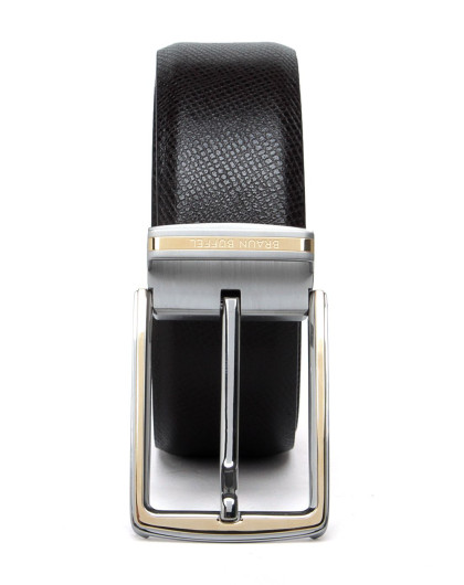 布兰施braun buffel国际品牌皮具专场男款深啡牛皮休闲针扣腰带b10