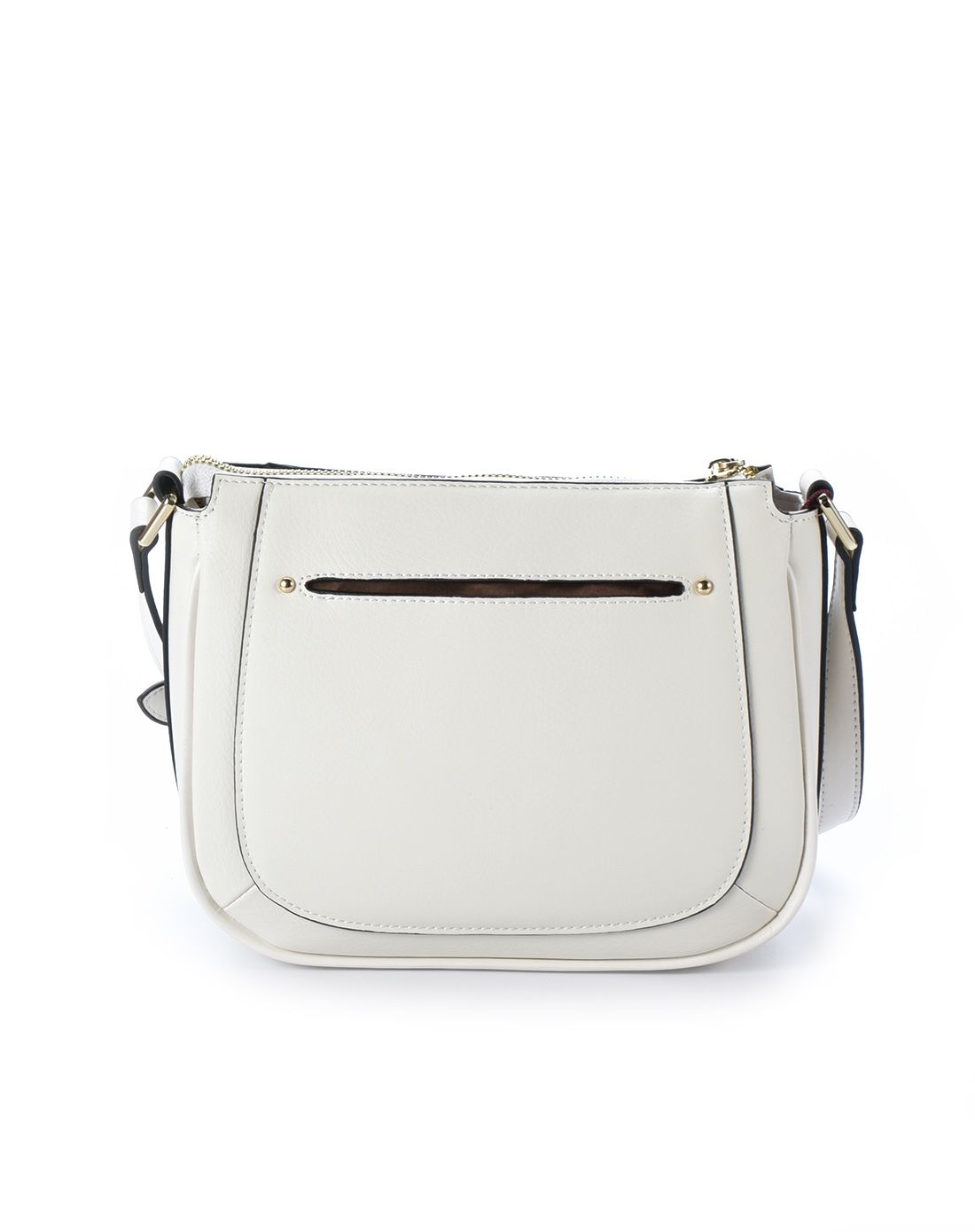 makko女士白色牛皮拉链装饰单肩包