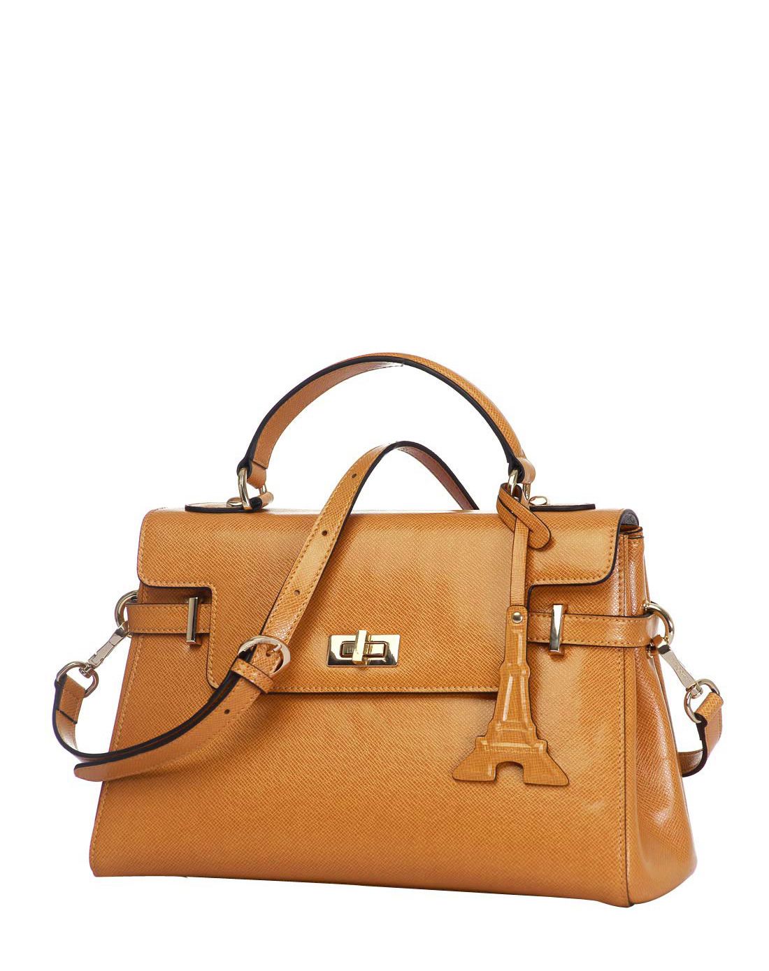 马连奴·奥兰迪marinoorlandi女款驼色牛皮埃菲尔系列单肩手提包