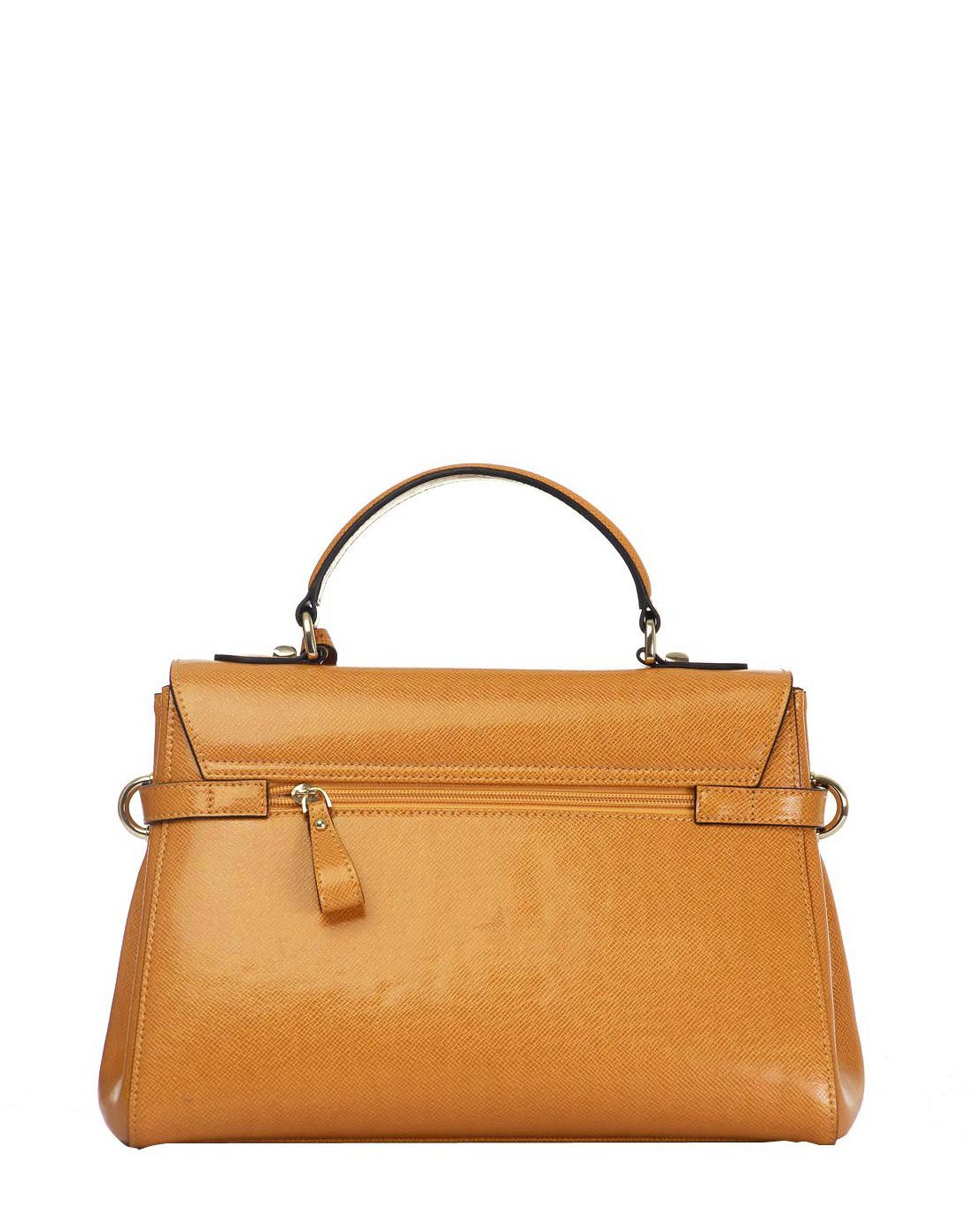 女款驼色牛皮埃菲尔系列单肩手提包