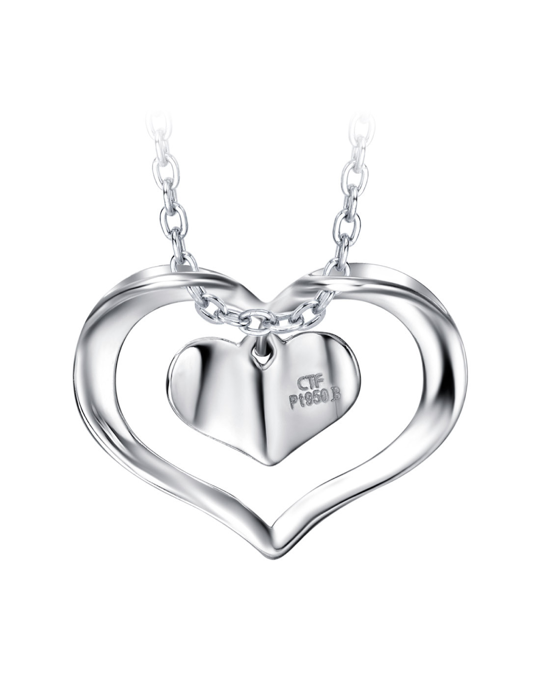 周大福 心中*铂金/白金吊坠(不含项链)