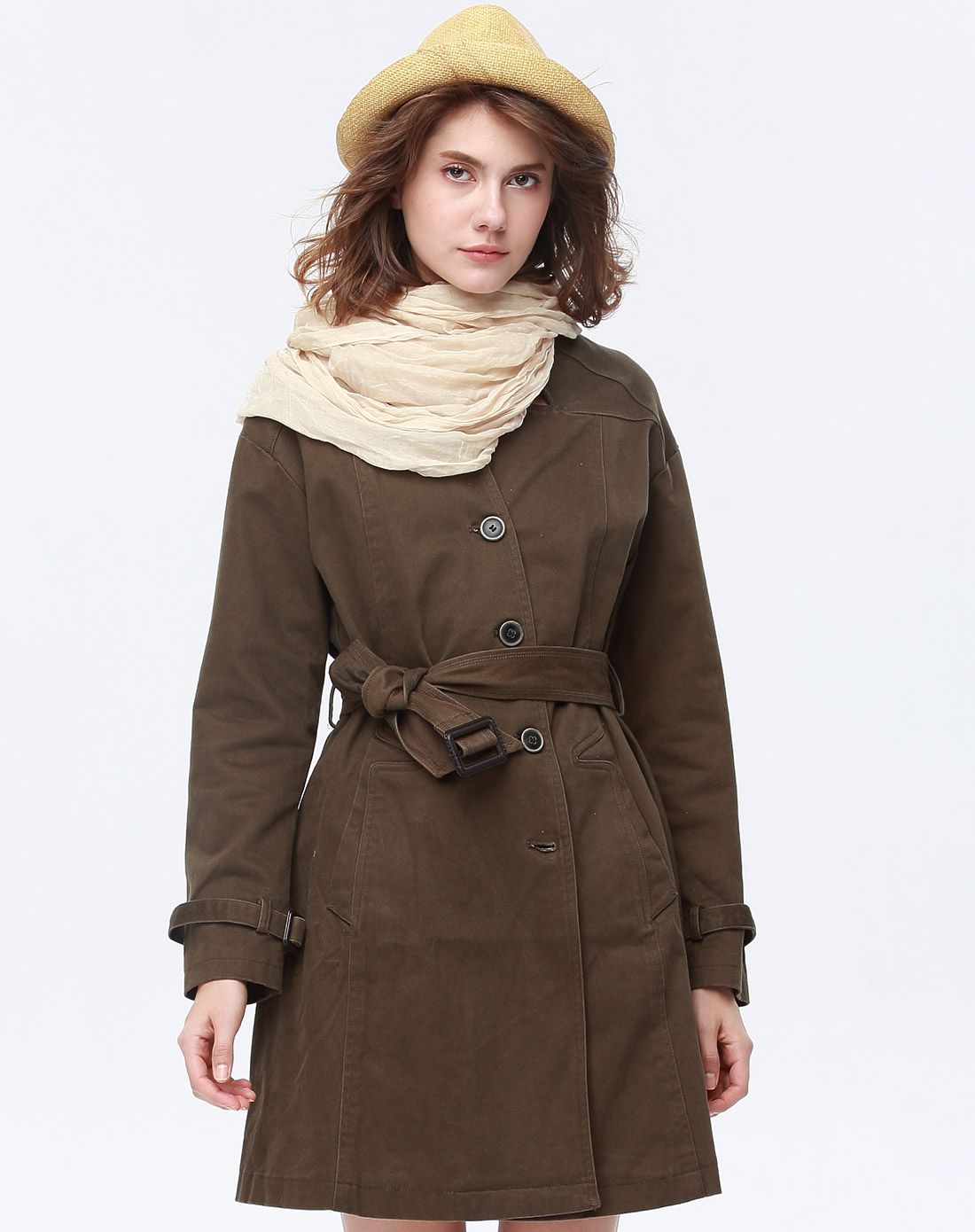 x型中长款风衣外套