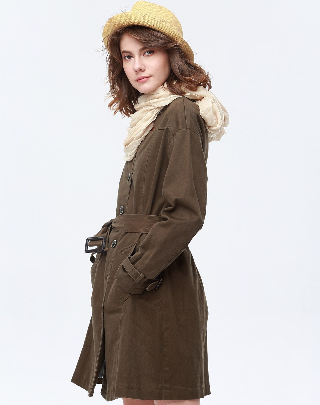 x型中长款风衣外套