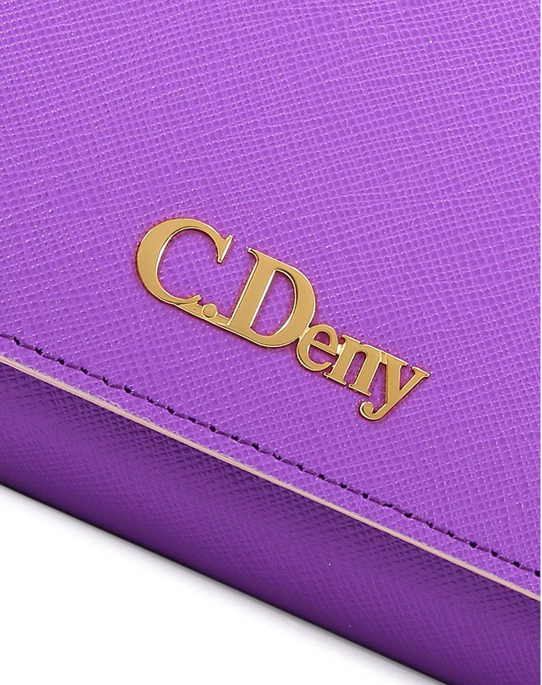 迷情系列新贵紫牛皮三折包