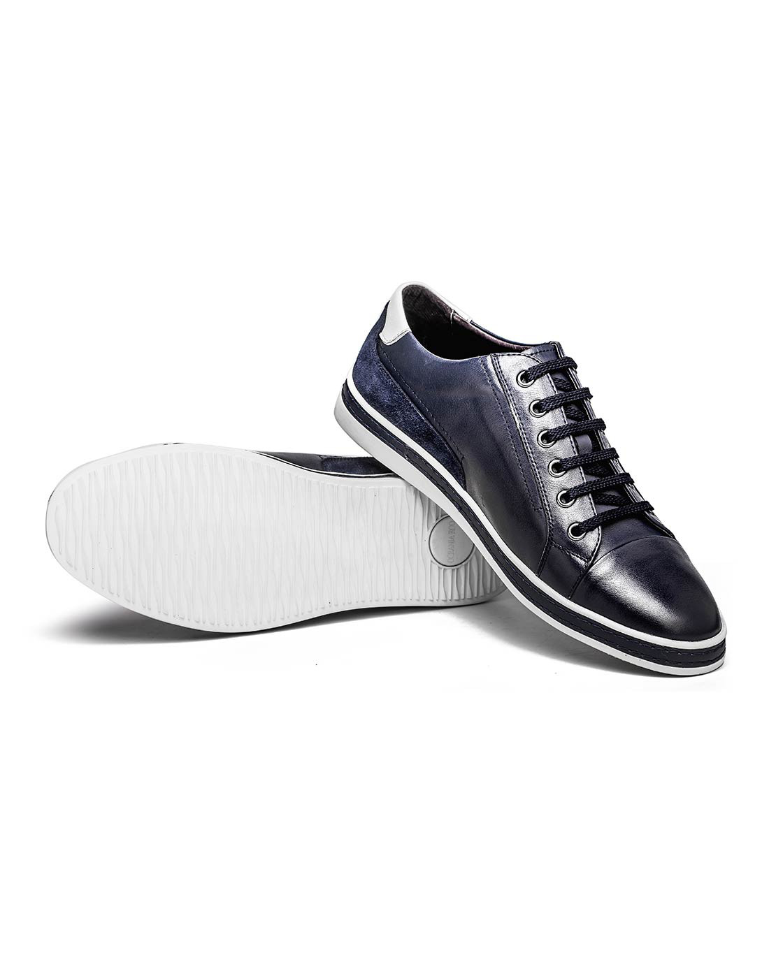 洲袋鼠男鞋反季清仓专场时尚接拼 蓝色牛皮板鞋530018-axd265_唯品会