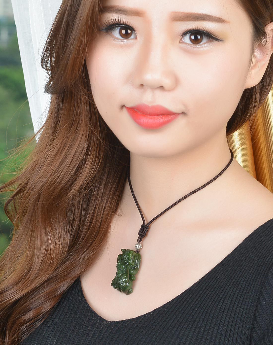 亿珍阁 【唯品专供】和田碧玉貔貅吊坠 附证书