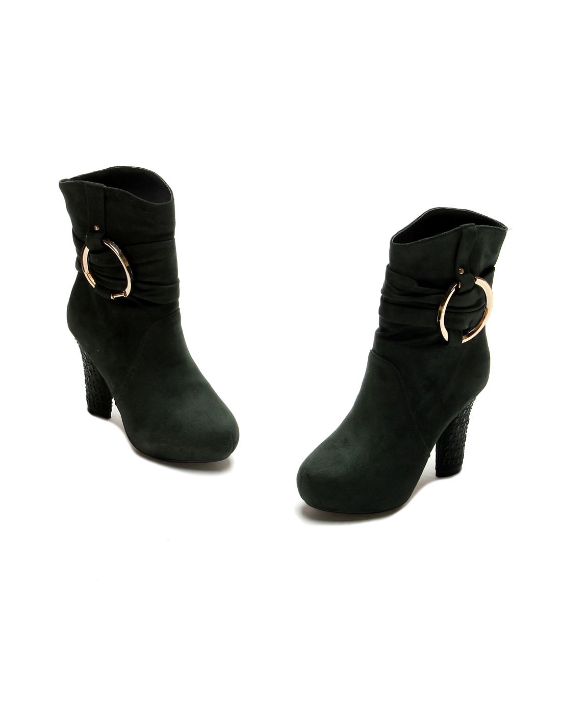 talia女鞋反季清仓专场绿色高雅气质防水台女士中靴12992700317_唯品