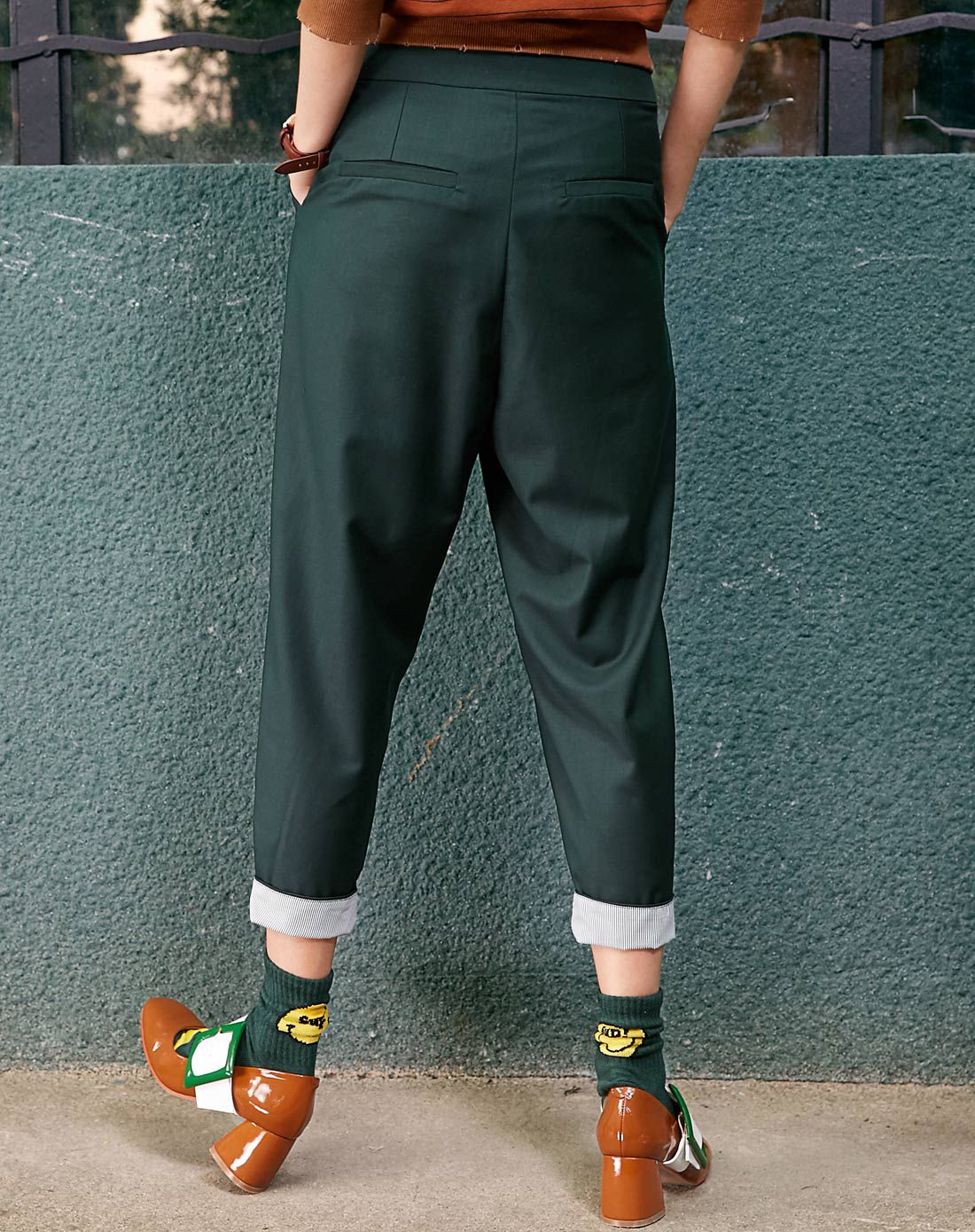 全民卷裤腿 文艺民族风休闲裤