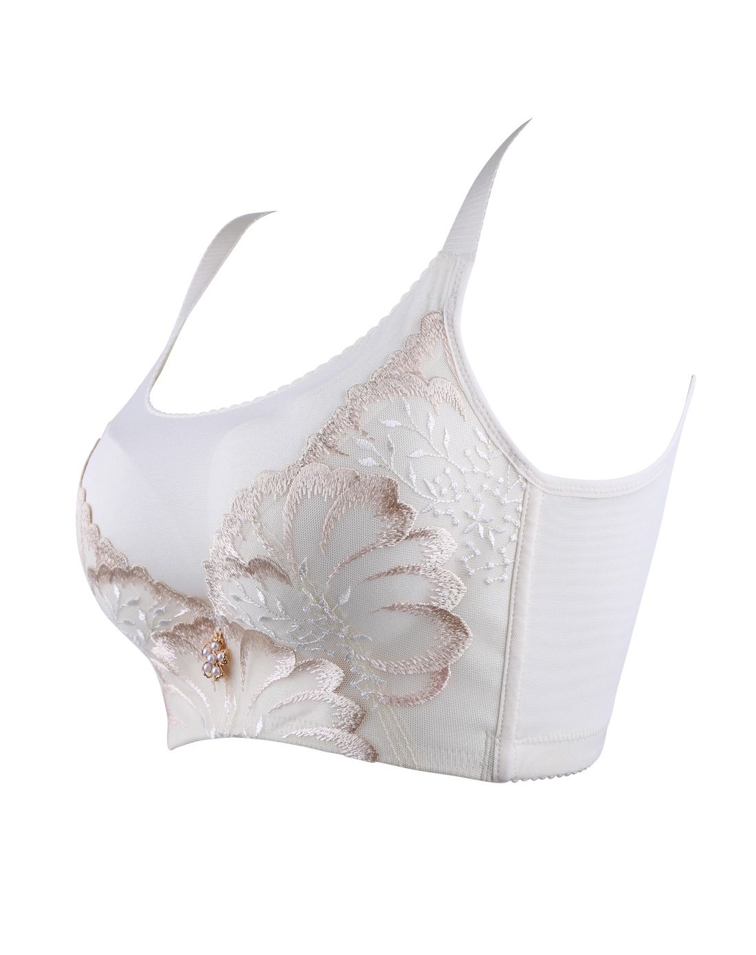 梦芭蒂moonbadi女士内衣专场无钢圈芳影牡丹聚拢3/4厚杯文胸mx6891