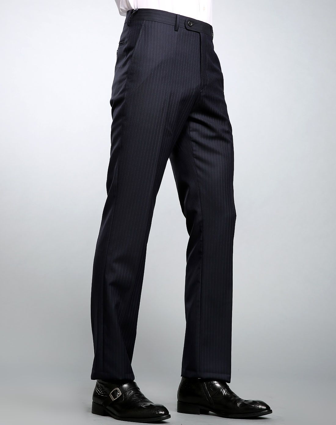 意大利进口全羊毛品质竖纹套西下装