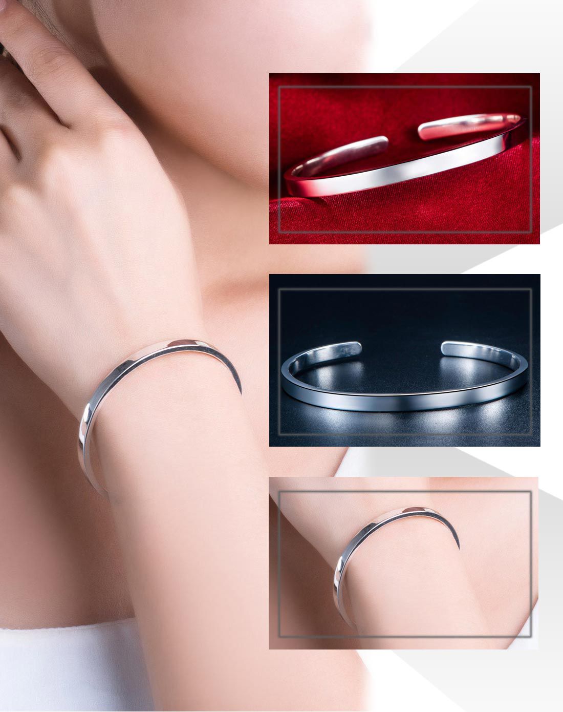 七度银饰专场七度 镜面s999足银手镯(送证书)2-9676_唯品会