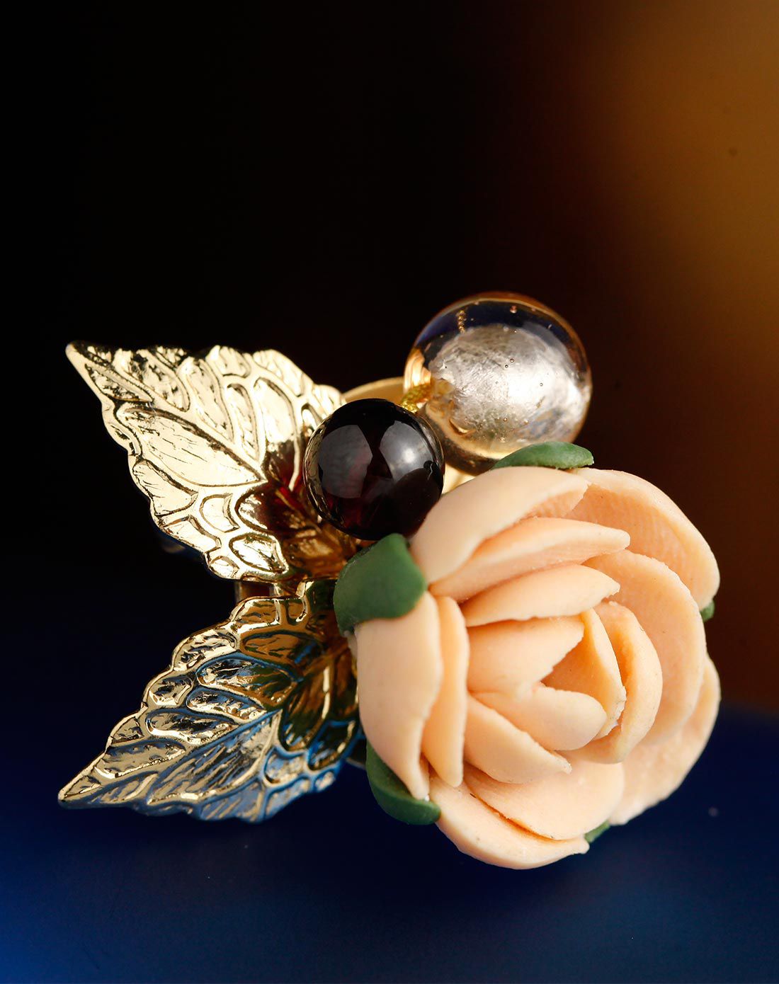 凤凰涅磐 香槟玫瑰 陶瓷花件胸针