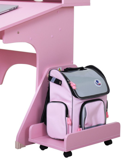 升降桌 重力刹车轮椅(带矫正背带)80宽粉色