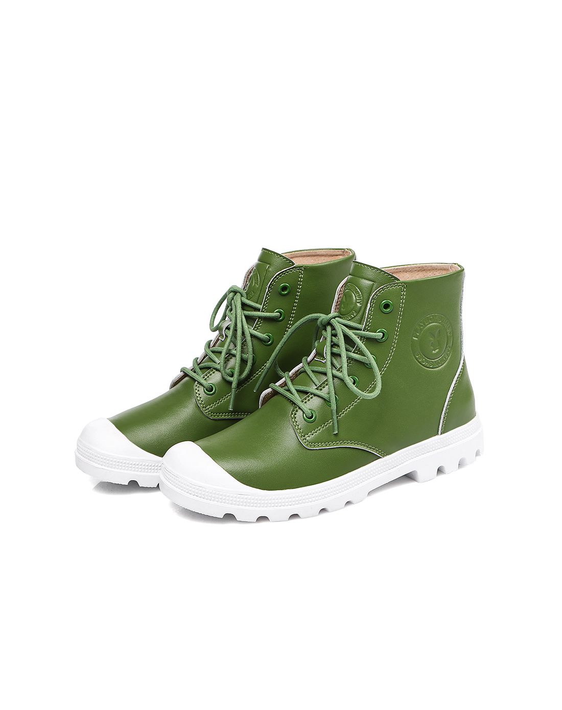 2016新款绿色系带休闲短靴