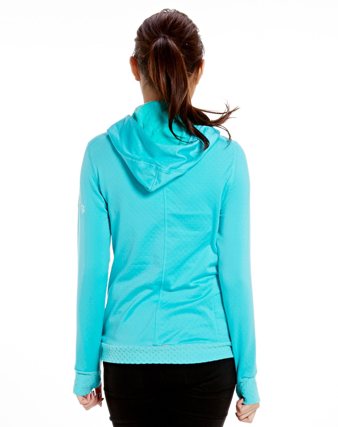 时尚休闲 女款青色连帽卫衣 训练系列