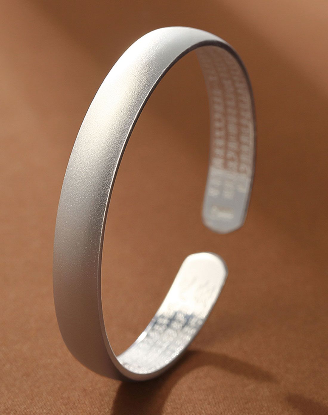 winy 999足银磨砂光面手镯内壁刻心经74g配证书