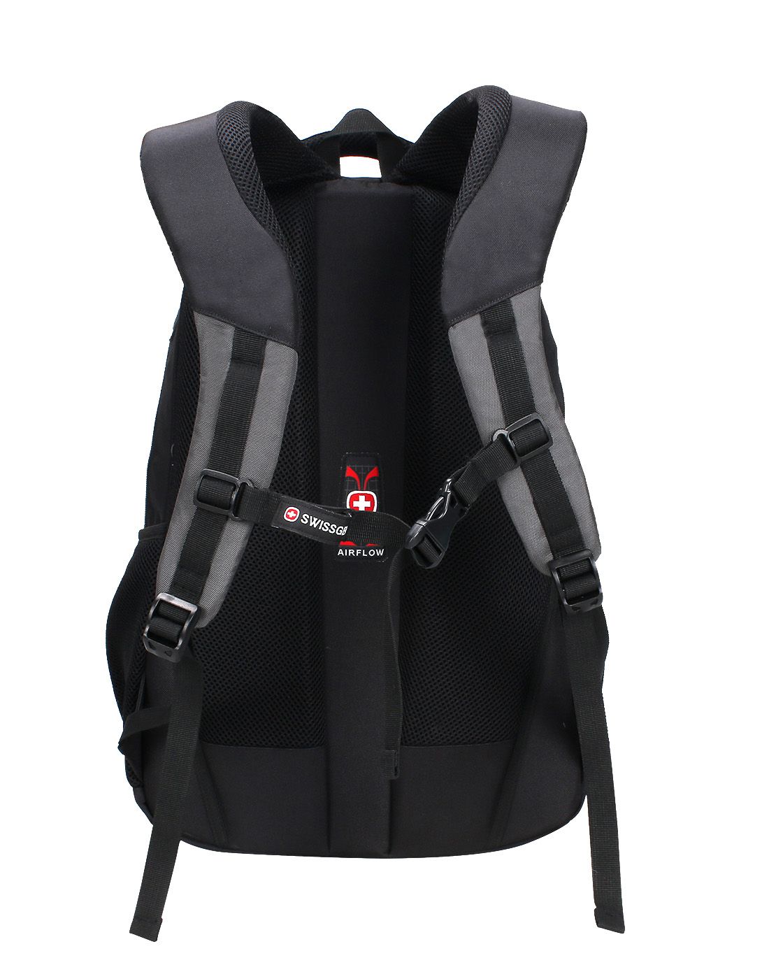 中性款黑色时尚休闲双肩背包 轻便旅行