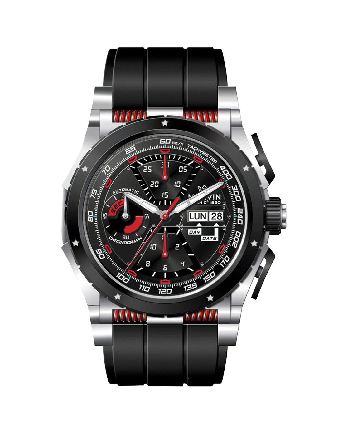 瑞士摩纹marvin手表专场 摩纹 勒布系列运动型自动机械男士腕表