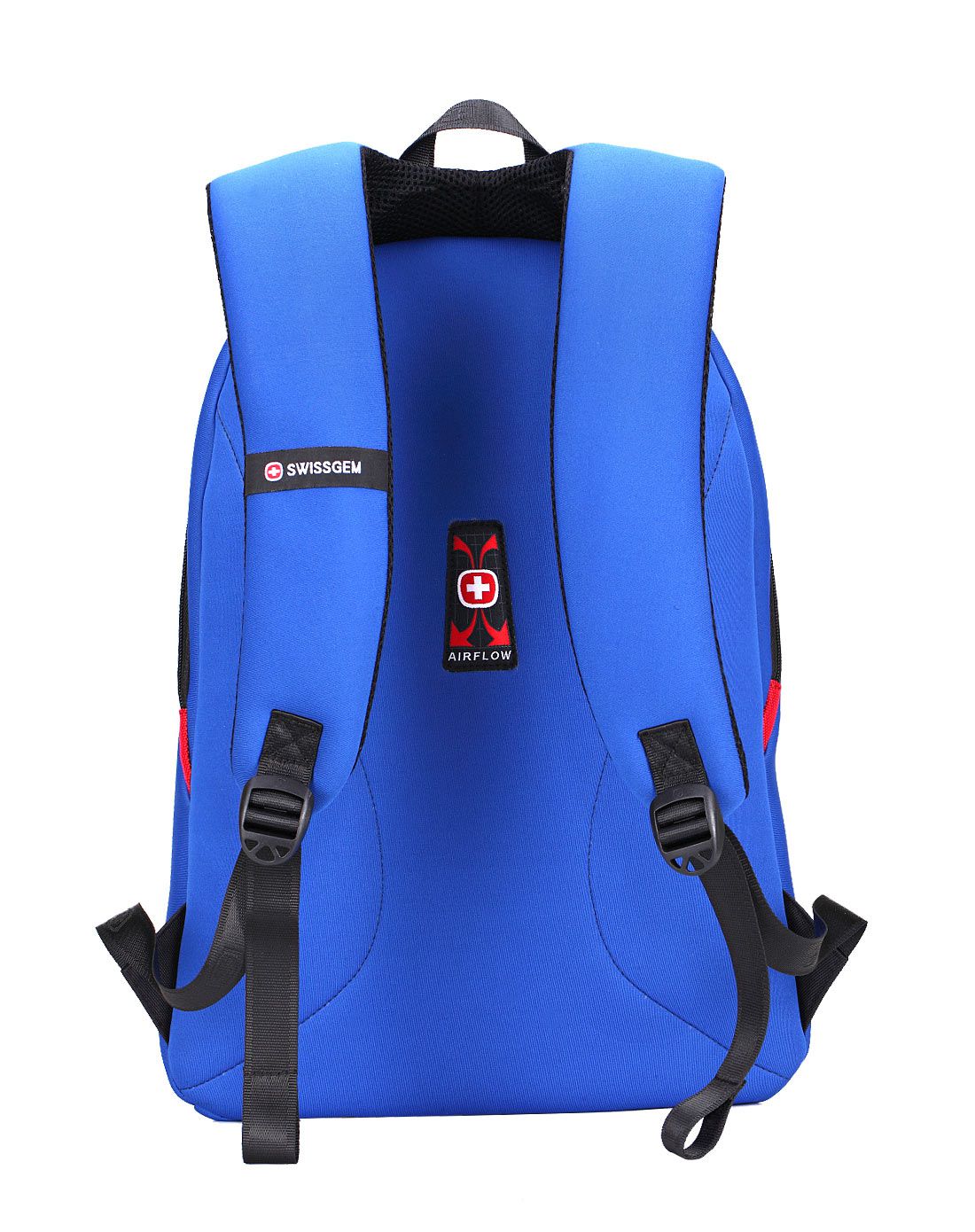 中性款蓝色潜水面料双肩包 休闲轻便型