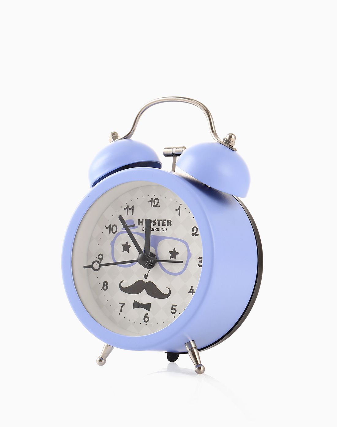 圆形双铃床头静音小闹钟(多色可选)