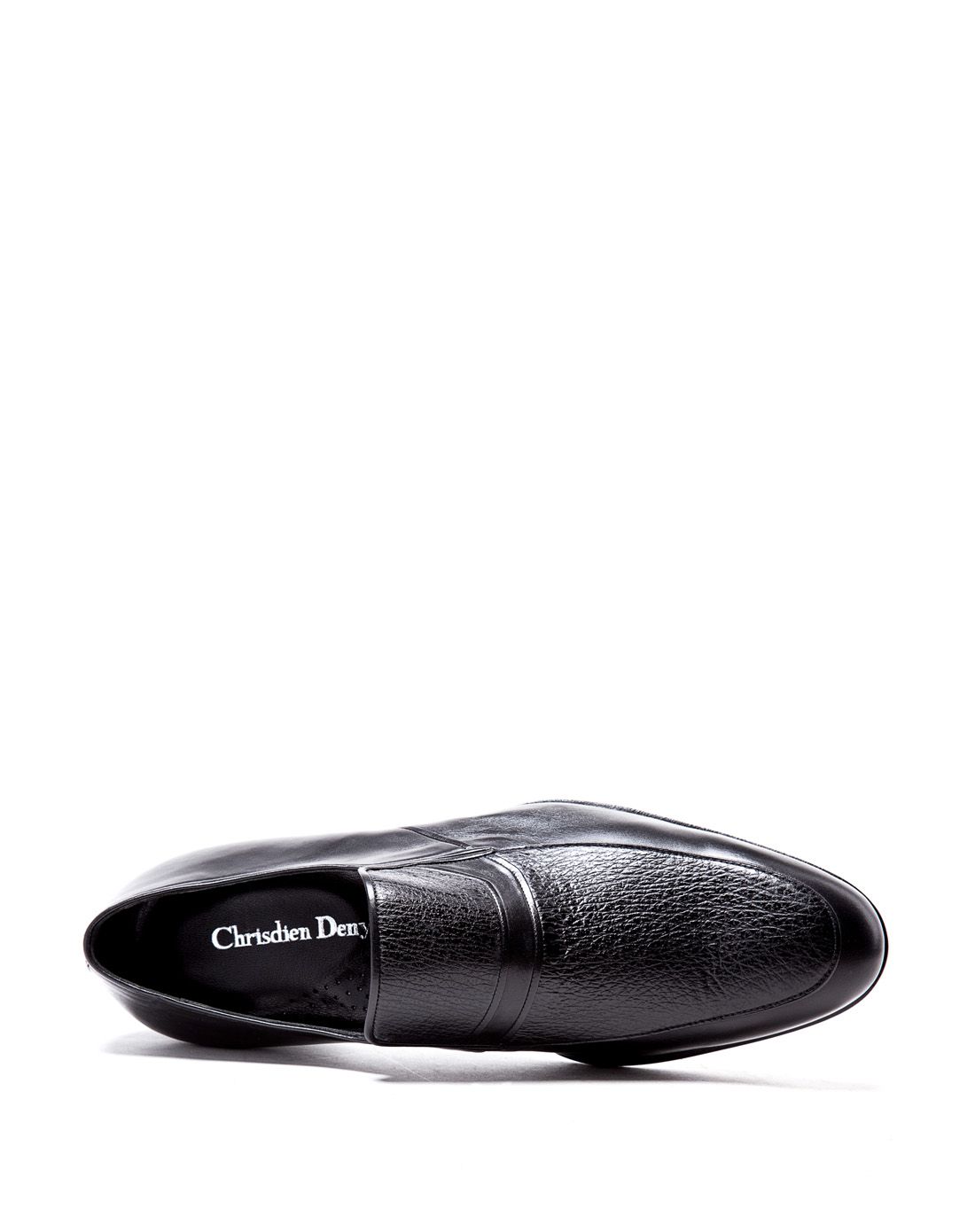 特种皮料 男款黑色鲨鱼皮拼牛皮商务鞋