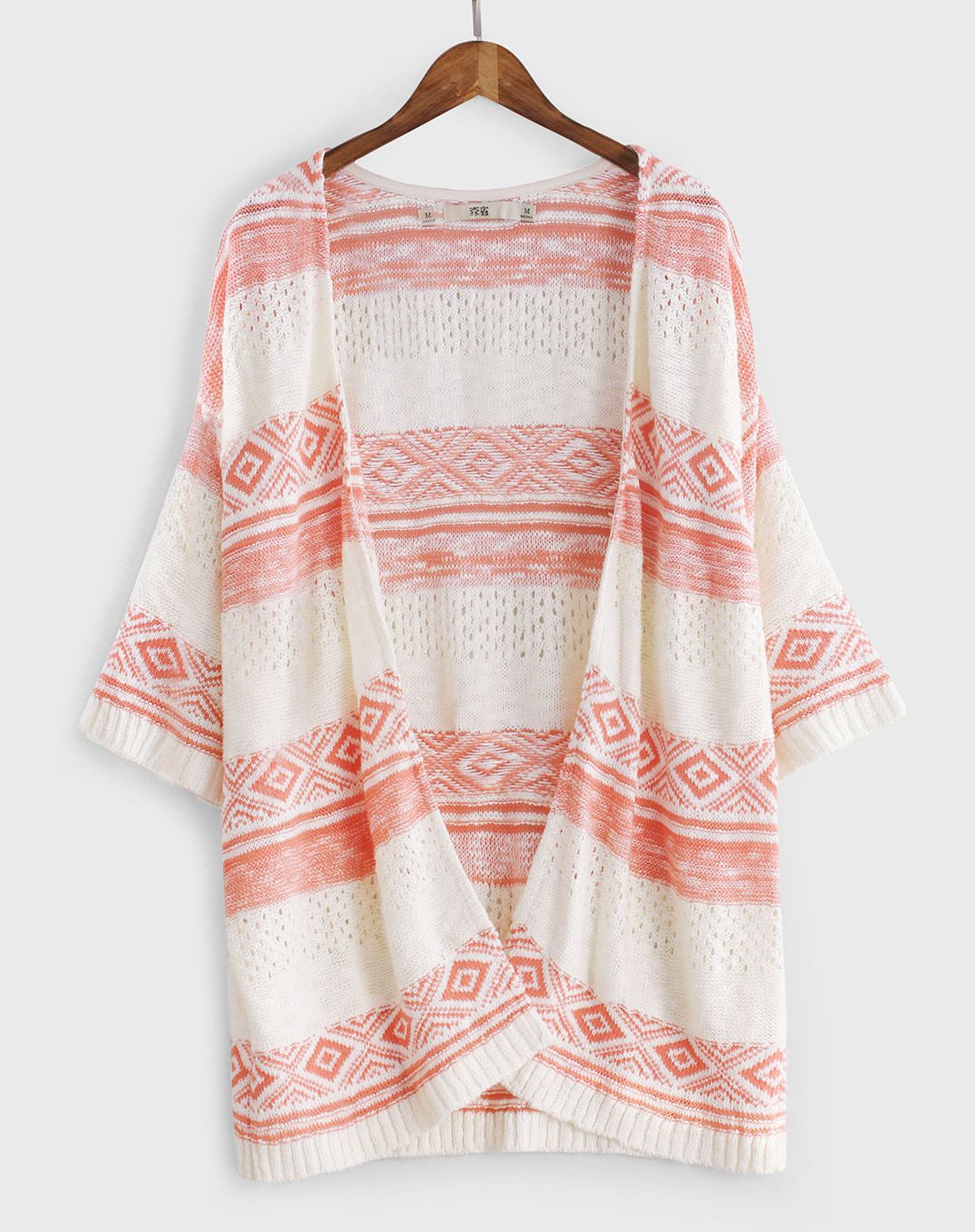 温雨 文艺撞色波普条纹毛衣