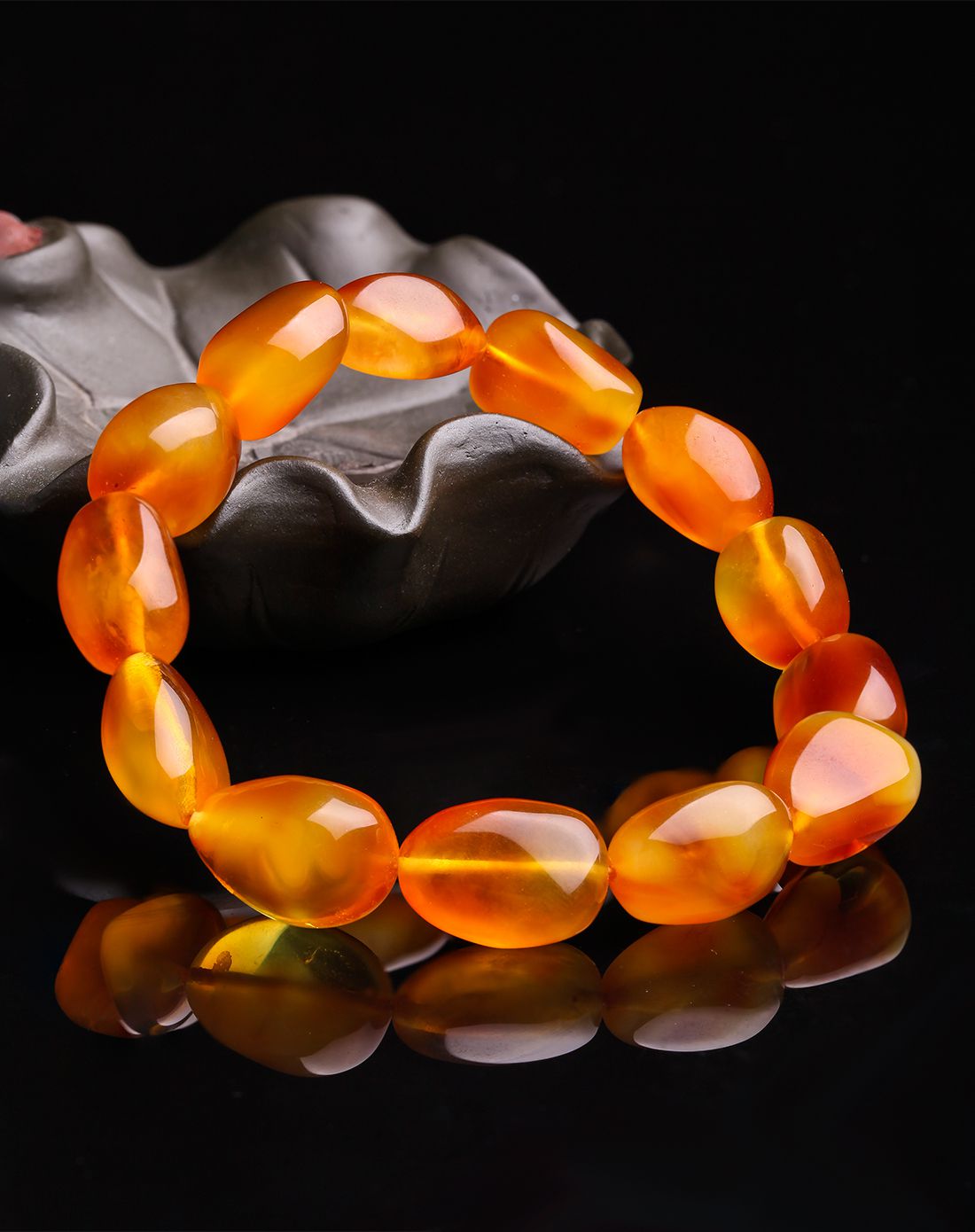 mary windsor 焦糖色琥珀蜜蜡随形手串附证书