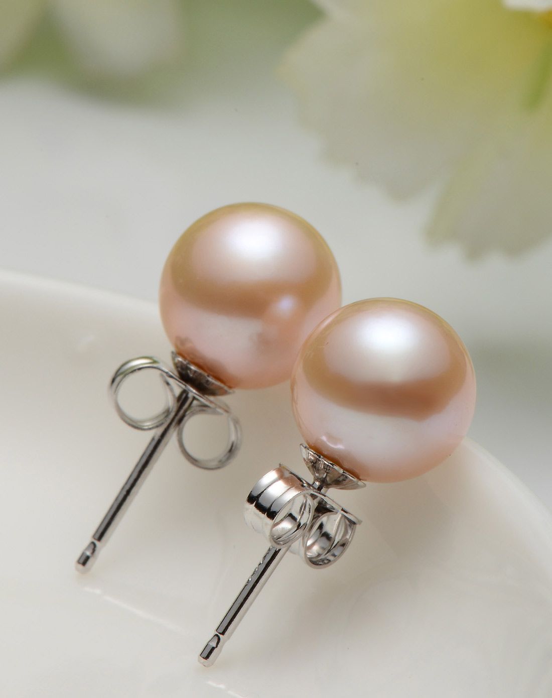 京润珍珠 倾心 淡水珍珠耳钉7-8mm