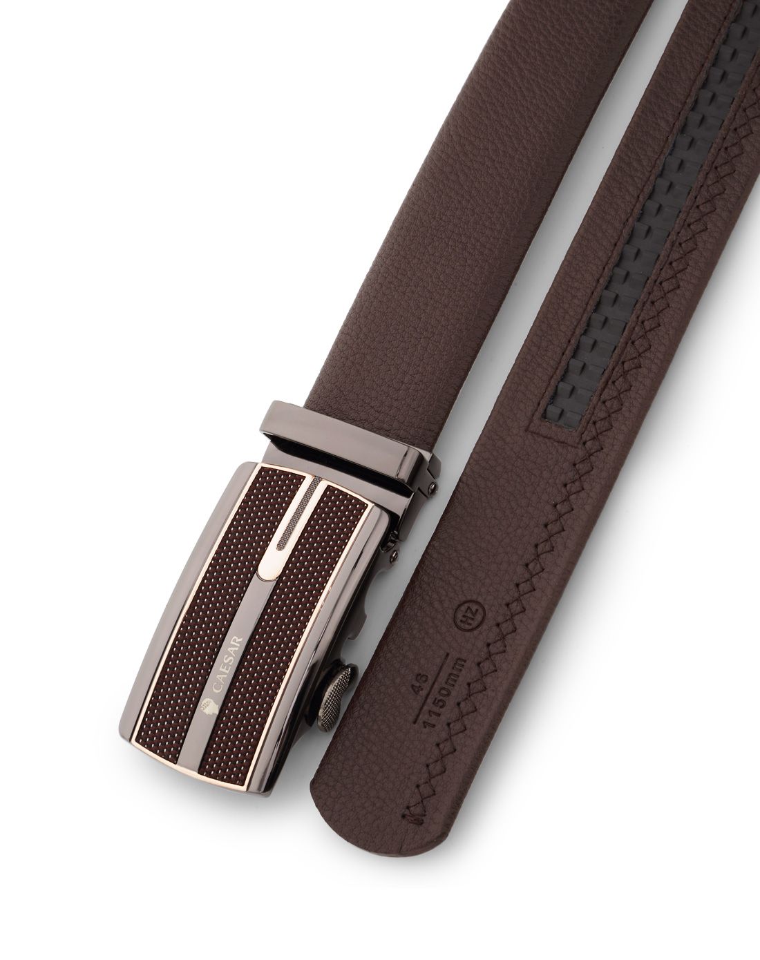 凯撒大帝caesar皮带专场男款咖啡色牛皮自动扣皮带pf11653992_唯品会