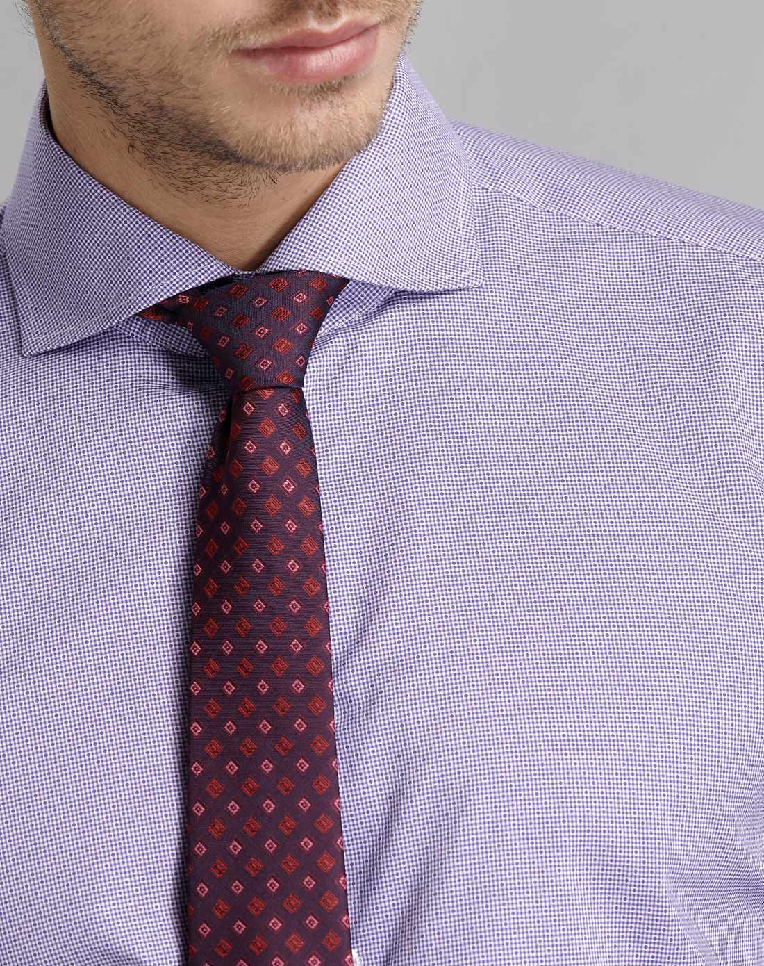 蒙蒂埃莫monteamor男装特卖旗舰店全棉小方格提花温莎领正装商务男士