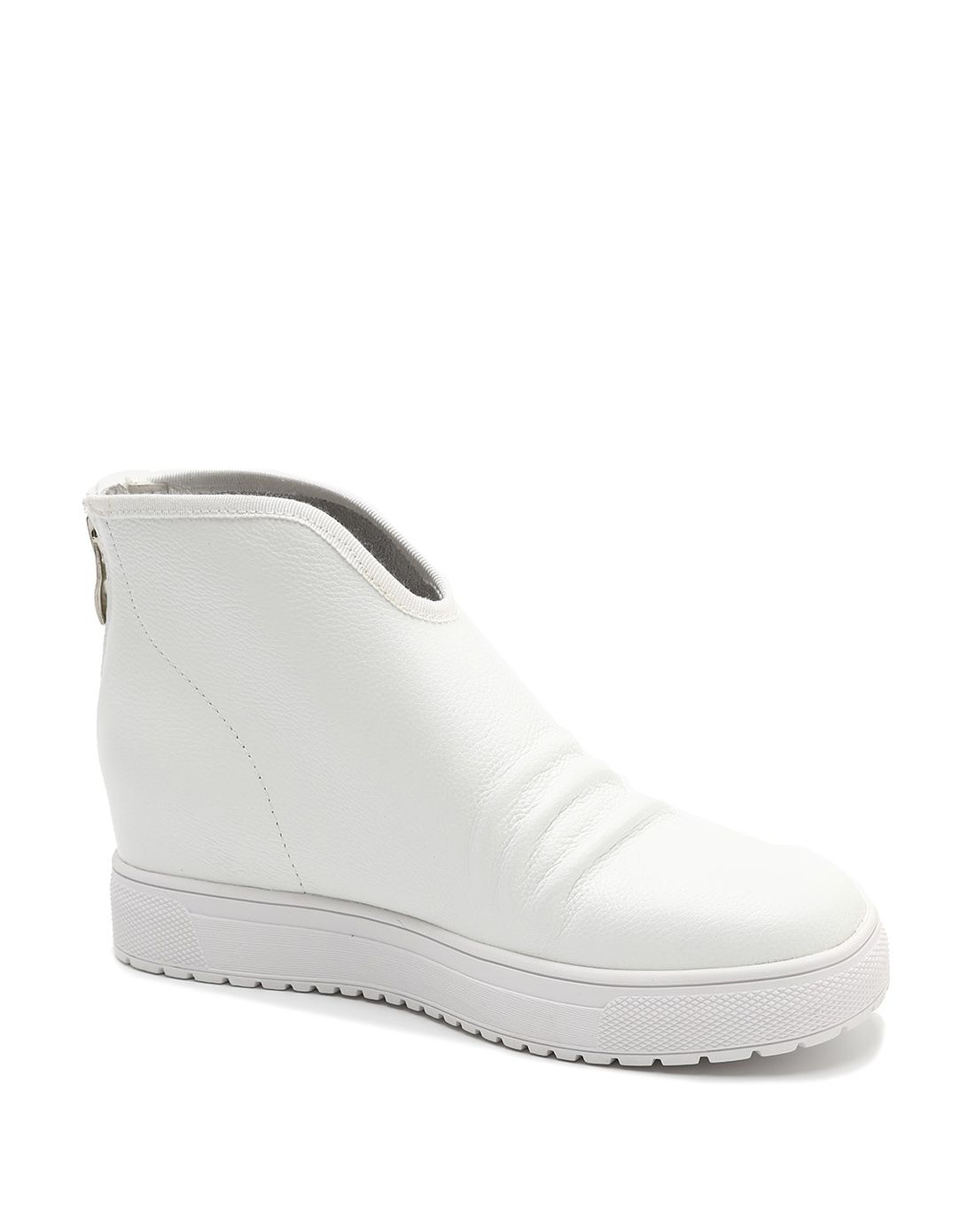 白色牛皮英伦风格时尚女士短靴