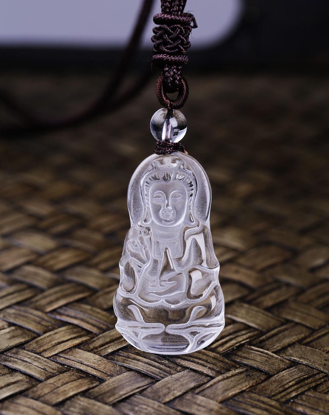 柏诗翠 白水晶吊坠 观音