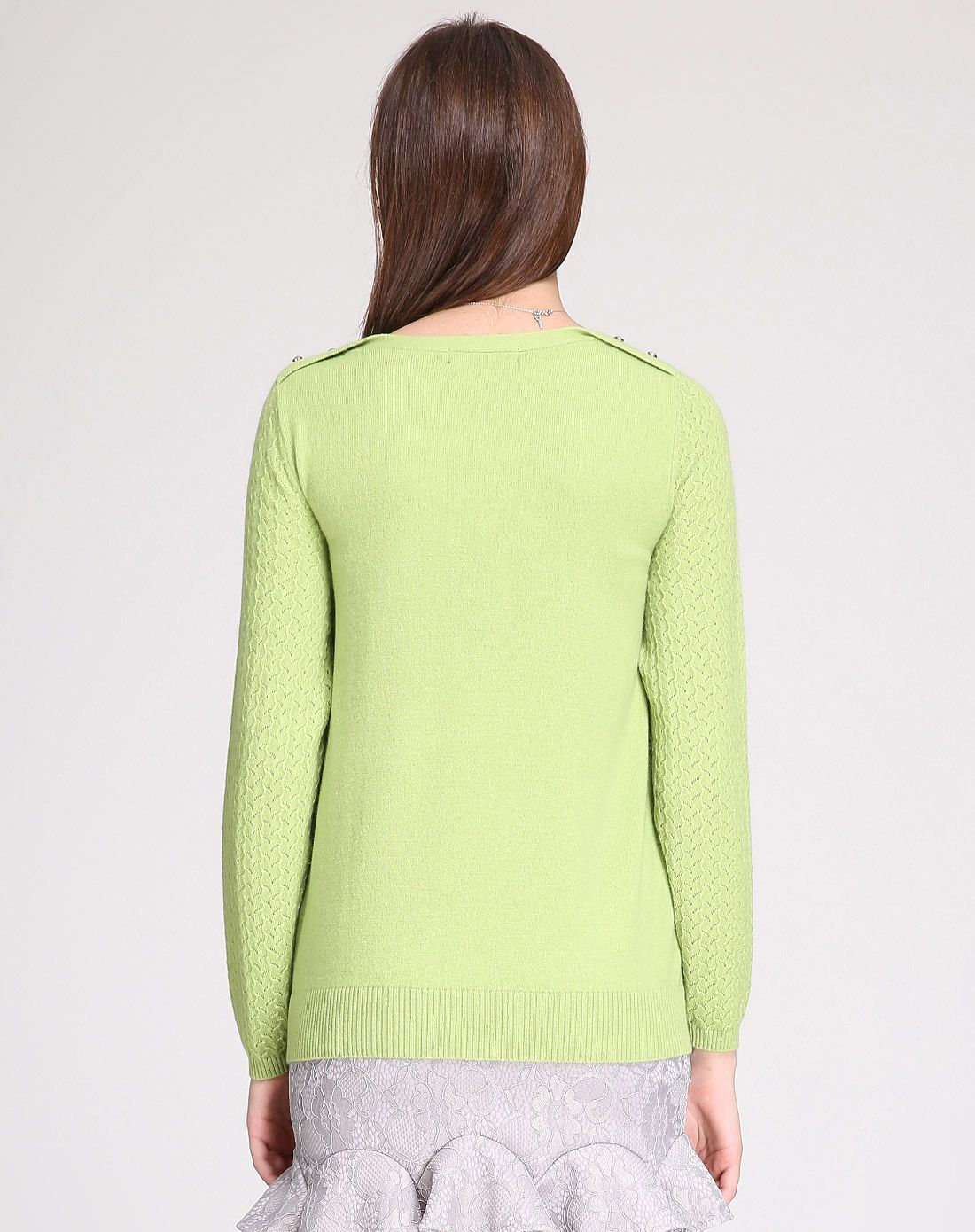 女款浅草绿船领套衫