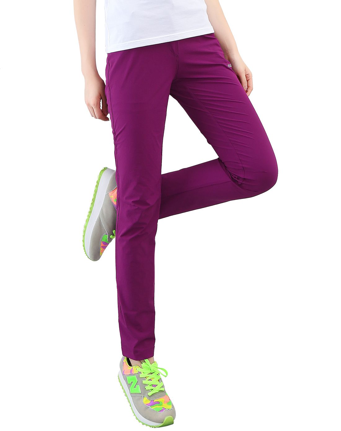 修身显瘦 女款紫色速干裤 透气防泼水