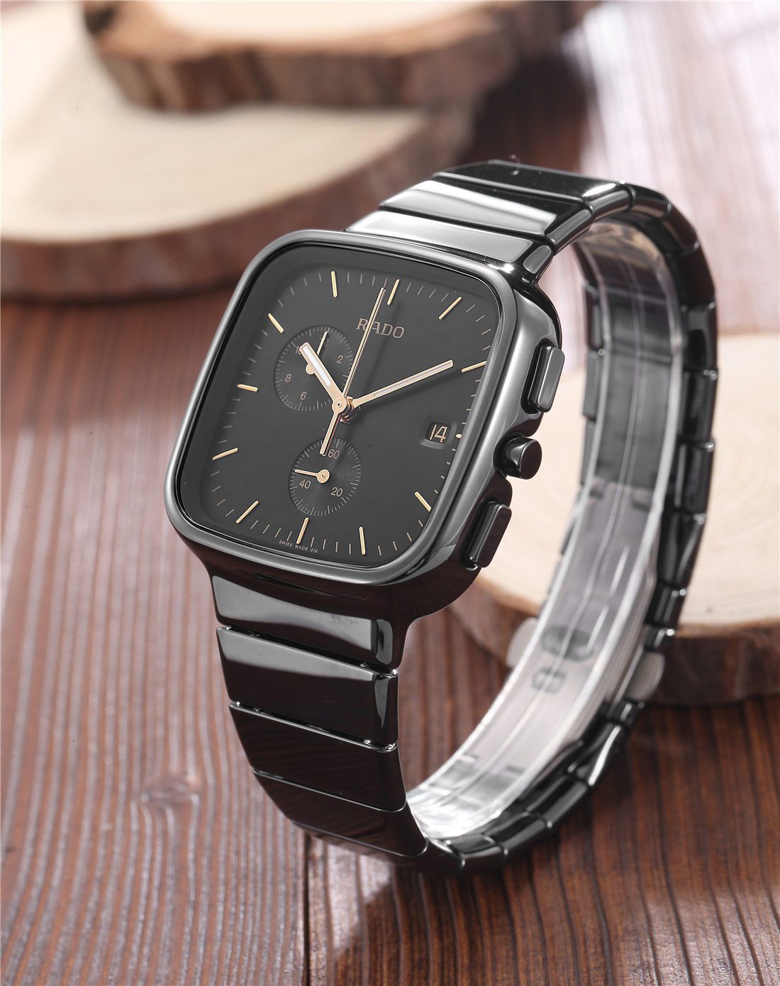 雷达rado r5.5系列黑色石英男表r28389162