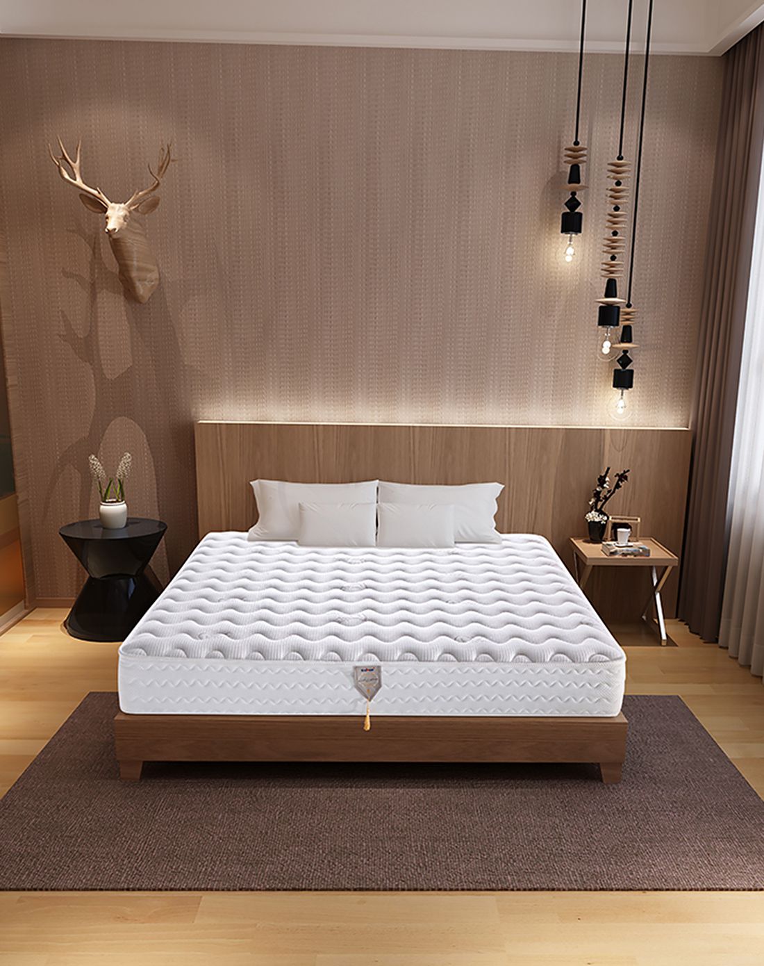 金海马kinhom家具专场直发货透气山羊绒护脊精钢弹簧床垫1.5*2.